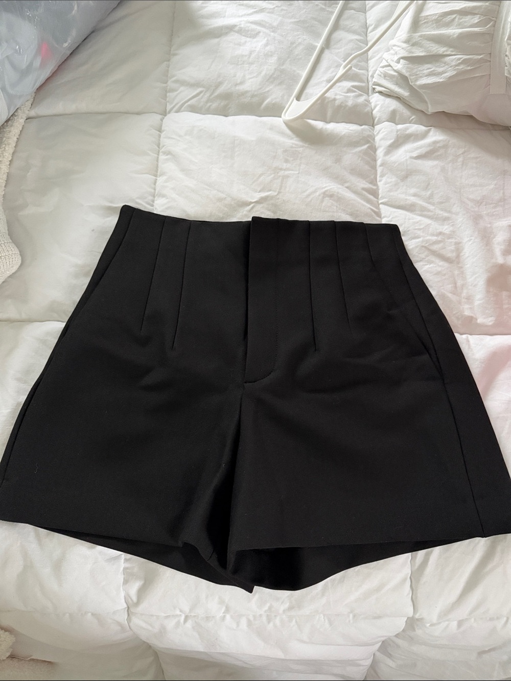 Zara Black High-Waist Tailored Shorts